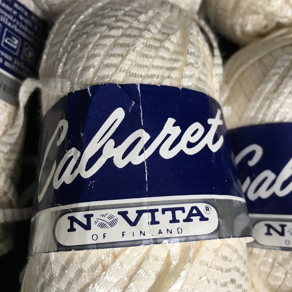 Vtg 5 Balls Off White Navita Cabaret Ribbon Yarn 50 gm Each West Germany - Picture 2 of 3